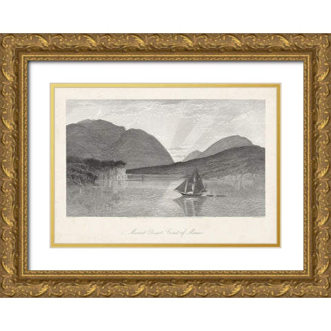 Mount Desert-Coast of Maine Gold Ornate Wood Framed Art Print with Double Matting by Bryant, William Cullen