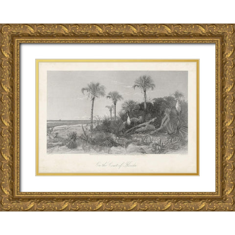 On the Coast of Florida Gold Ornate Wood Framed Art Print with Double Matting by Bryant, William Cullen
