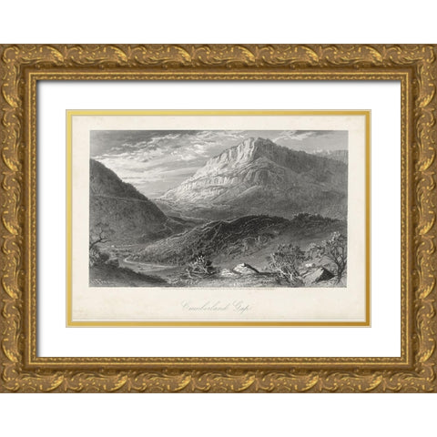 Cumberland Gap Gold Ornate Wood Framed Art Print with Double Matting by Bryant, William Cullen