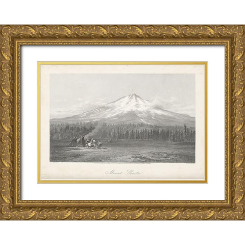 Mount Shasta Gold Ornate Wood Framed Art Print with Double Matting by Bryant, William Cullen