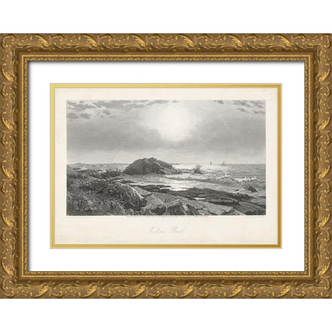 Indian Rock Gold Ornate Wood Framed Art Print with Double Matting by Bryant, William Cullen