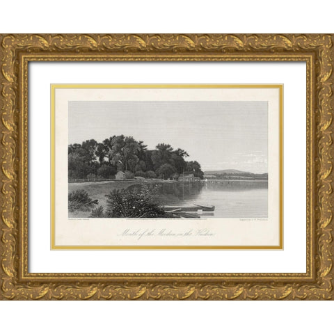 Mouth of the Moodna-on the Hudson Gold Ornate Wood Framed Art Print with Double Matting by Bryant, William Cullen