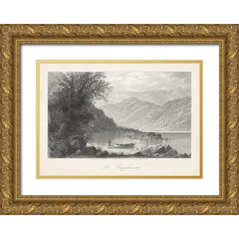 The Susquehanna Gold Ornate Wood Framed Art Print with Double Matting by Bryant, William Cullen