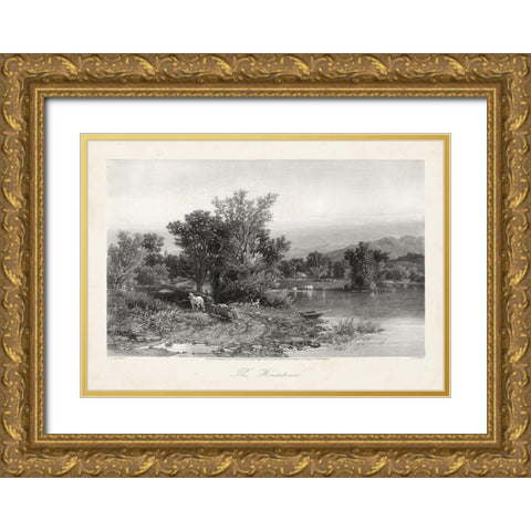 The Housatonic Gold Ornate Wood Framed Art Print with Double Matting by Bryant, William Cullen