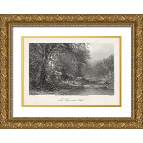 The Adirondack Woods Gold Ornate Wood Framed Art Print with Double Matting by Bryant, William Cullen