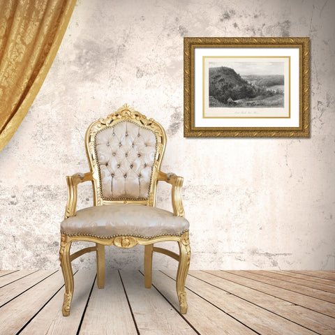 East Rock-New Haven Gold Ornate Wood Framed Art Print with Double Matting by Bryant, William Cullen