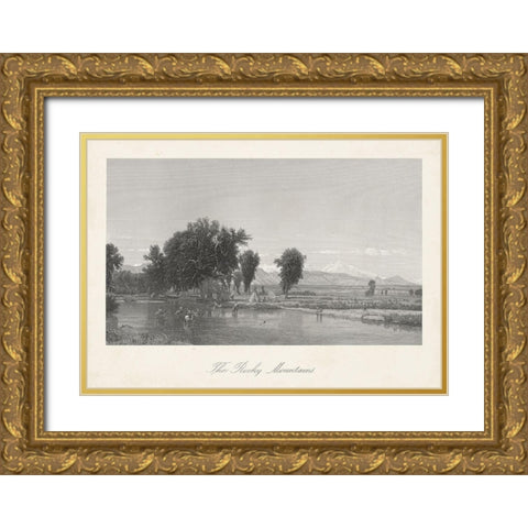 The Rocky Mountains Gold Ornate Wood Framed Art Print with Double Matting by Bryant, William Cullen