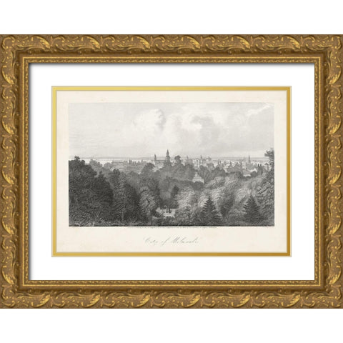 City of Milwaukee Gold Ornate Wood Framed Art Print with Double Matting by Bryant, William Cullen