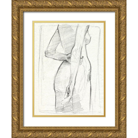 Demure I Gold Ornate Wood Framed Art Print with Double Matting by Parker, Jennifer Paxton