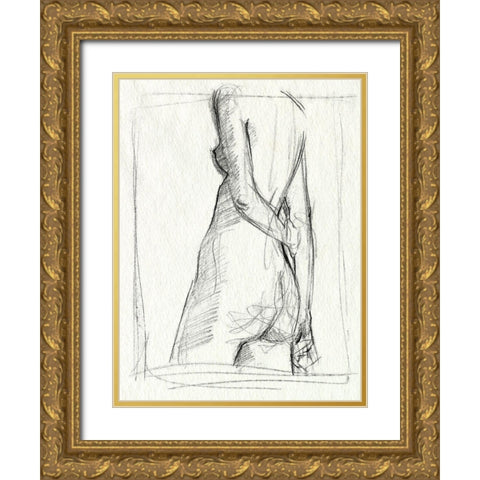 Demure II Gold Ornate Wood Framed Art Print with Double Matting by Parker, Jennifer Paxton