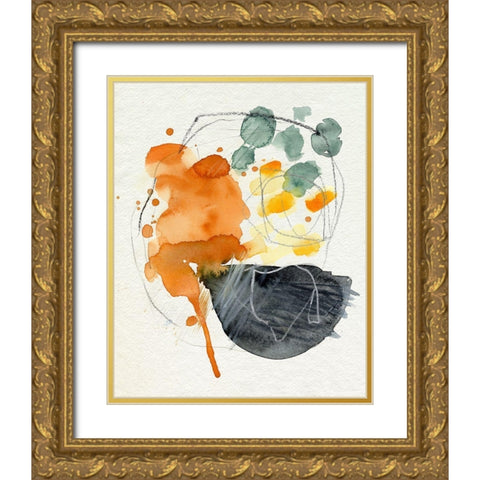 Splat II Gold Ornate Wood Framed Art Print with Double Matting by Parker, Jennifer Paxton