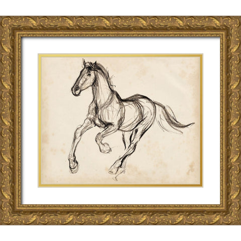Gestural Apaloosa I Gold Ornate Wood Framed Art Print with Double Matting by Parker, Jennifer Paxton