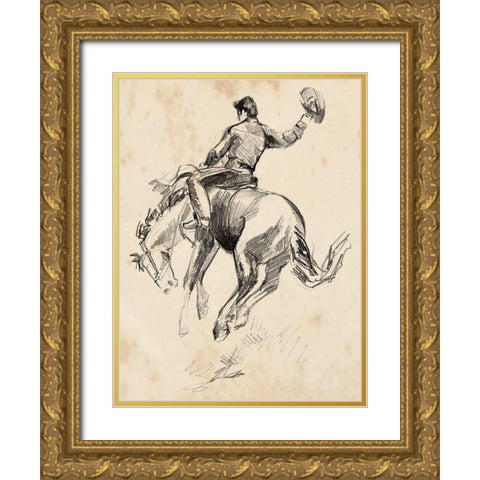 King of the Rodeo II Gold Ornate Wood Framed Art Print with Double Matting by Parker, Jennifer Paxton