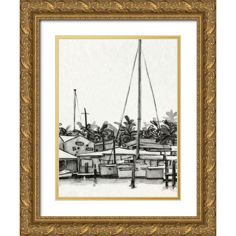 Neutral Tropics III Gold Ornate Wood Framed Art Print with Double Matting by Caroline, Emma