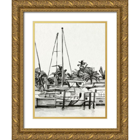 Neutral Tropics IV Gold Ornate Wood Framed Art Print with Double Matting by Caroline, Emma