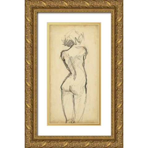 Full Figure Lines I Gold Ornate Wood Framed Art Print with Double Matting by Parker, Jennifer Paxton