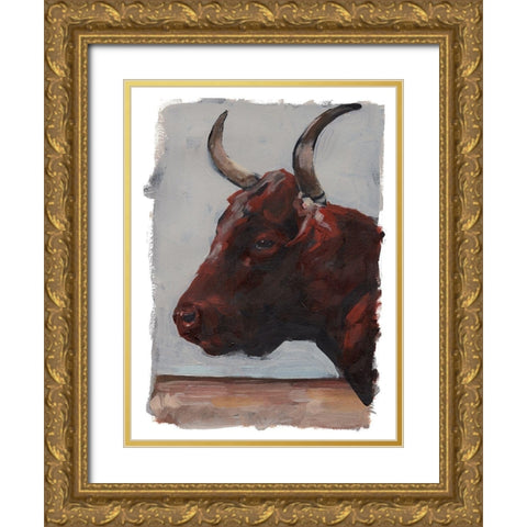 Cattle View I Gold Ornate Wood Framed Art Print with Double Matting by Parker, Jennifer Paxton