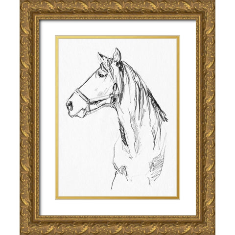 Bridle Portraits I Gold Ornate Wood Framed Art Print with Double Matting by Parker, Jennifer Paxton