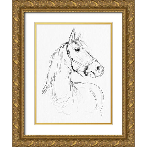 Bridle Portraits II Gold Ornate Wood Framed Art Print with Double Matting by Parker, Jennifer Paxton