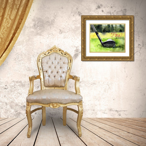 Tee Off Time IV Gold Ornate Wood Framed Art Print with Double Matting by Parker, Jennifer Paxton
