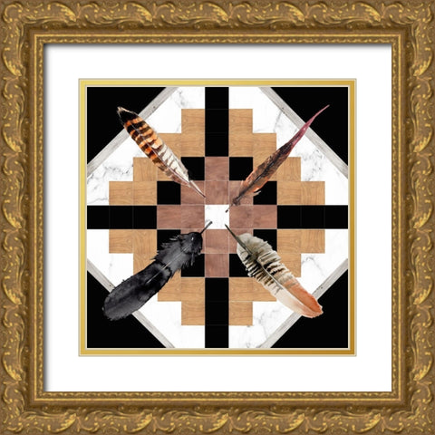 Santa Fe Skulls II Gold Ornate Wood Framed Art Print with Double Matting by Parker, Jennifer Paxton