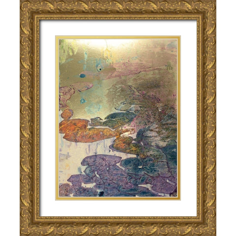 Monets Landscape III Gold Ornate Wood Framed Art Print with Double Matting by Combs, Joyce