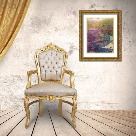 Monets Landscape V Gold Ornate Wood Framed Art Print with Double Matting by Combs, Joyce