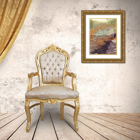 Monets Landscape VII Gold Ornate Wood Framed Art Print with Double Matting by Combs, Joyce