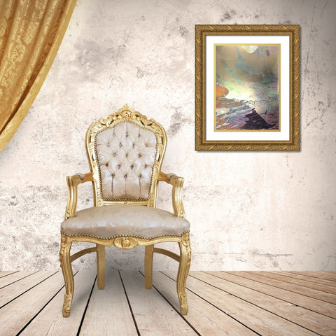 Monets Landscape VIII Gold Ornate Wood Framed Art Print with Double Matting by Combs, Joyce