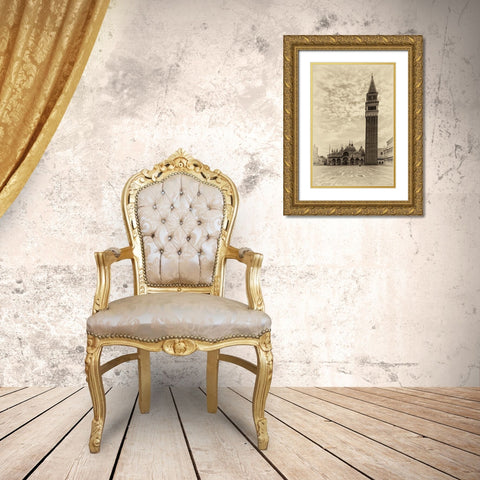 Vintage Venice III Gold Ornate Wood Framed Art Print with Double Matting by Head, Danny