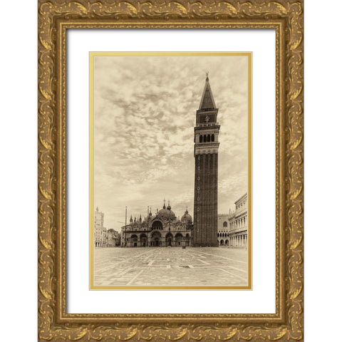 Vintage Venice III Gold Ornate Wood Framed Art Print with Double Matting by Head, Danny