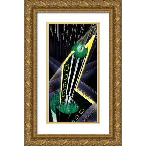 Odeon Gold Ornate Wood Framed Art Print with Double Matting by Hoppe, Robert