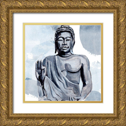 Awaken in Blue III Gold Ornate Wood Framed Art Print with Double Matting by Warren, Annie