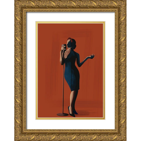 Music And Art I Gold Ornate Wood Framed Art Print with Double Matting by Arctic Frame
