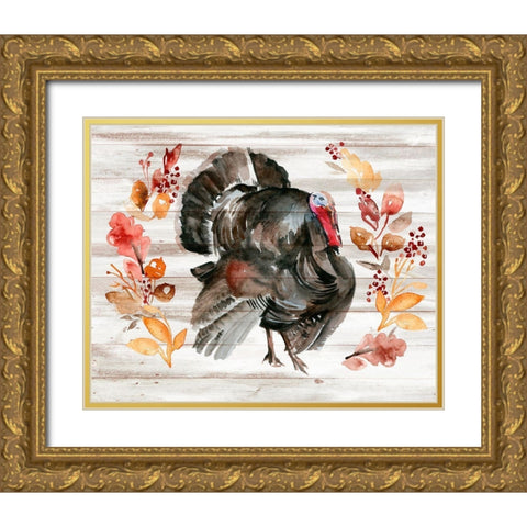 Grateful Thanksgiving II Gold Ornate Wood Framed Art Print with Double Matting by Parker, Jennifer Paxton