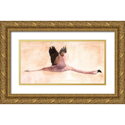 Touching Down II Gold Ornate Wood Framed Art Print with Double Matting by Warren, Annie