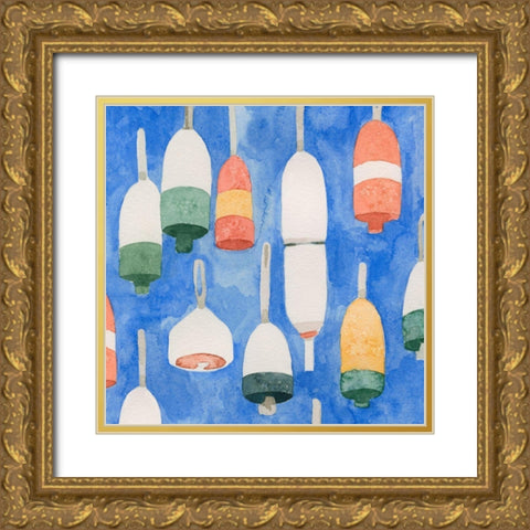 Salty Ocean Buoys I Gold Ornate Wood Framed Art Print with Double Matting by Caroline, Emma