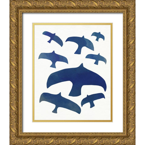 Matisse Seagulls I Gold Ornate Wood Framed Art Print with Double Matting by Caroline, Emma