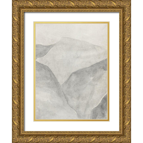 Gray Mountain Range II Gold Ornate Wood Framed Art Print with Double Matting by Warren, Annie