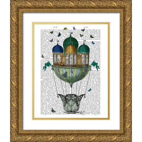 Butterfly House Gold Ornate Wood Framed Art Print with Double Matting by Fab Funky