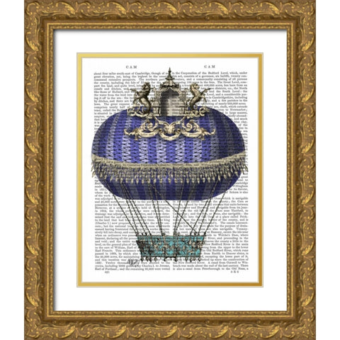 Baroque Fantasy Balloon 4 Gold Ornate Wood Framed Art Print with Double Matting by Fab Funky