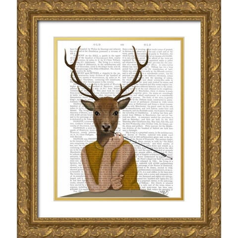 Dear Audrey Gold Ornate Wood Framed Art Print with Double Matting by Fab Funky