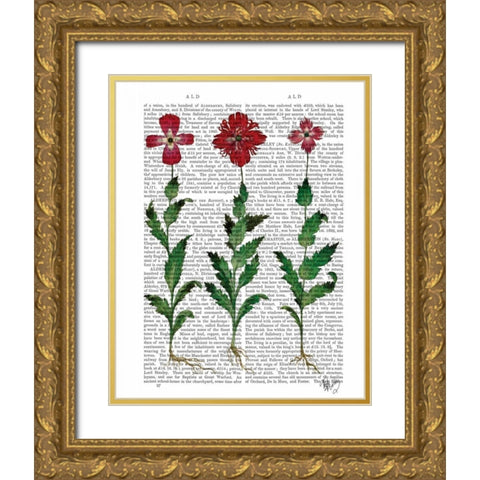 Italian Carnation 1 Gold Ornate Wood Framed Art Print with Double Matting by Fab Funky