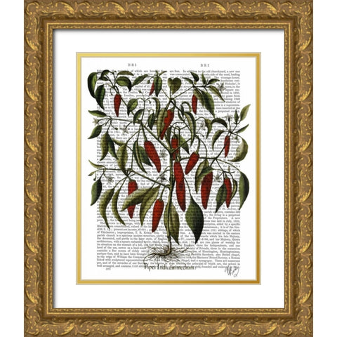 Peppers 3 Gold Ornate Wood Framed Art Print with Double Matting by Fab Funky