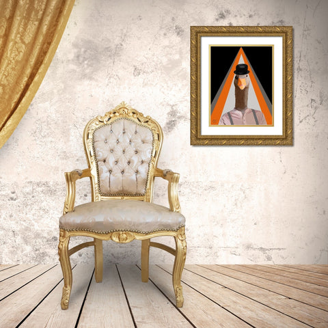 Clockwork Orange Goose Gold Ornate Wood Framed Art Print with Double Matting by Fab Funky