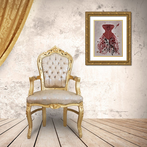 Woodland Corset Gold Ornate Wood Framed Art Print with Double Matting by Fab Funky