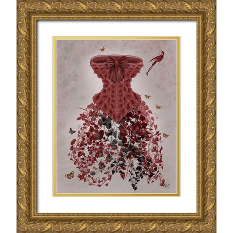Woodland Corset Gold Ornate Wood Framed Art Print with Double Matting by Fab Funky