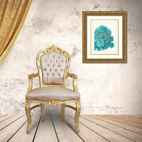 Blue Underwater Scenes 2 e Gold Ornate Wood Framed Art Print with Double Matting by Fab Funky