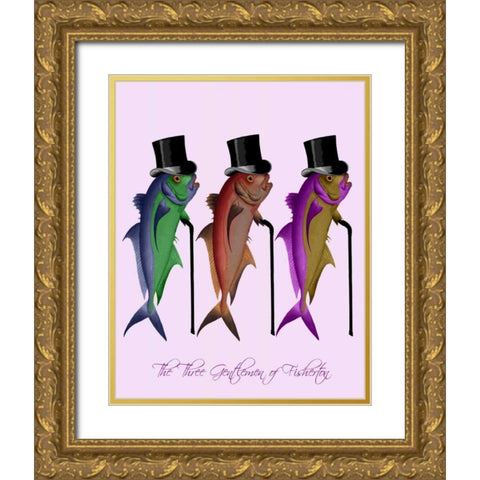 Gentleman of Fisherton Gold Ornate Wood Framed Art Print with Double Matting by Fab Funky