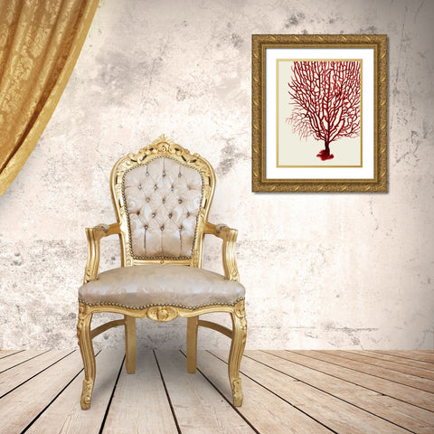 Red Corals 2 b Gold Ornate Wood Framed Art Print with Double Matting by Fab Funky
